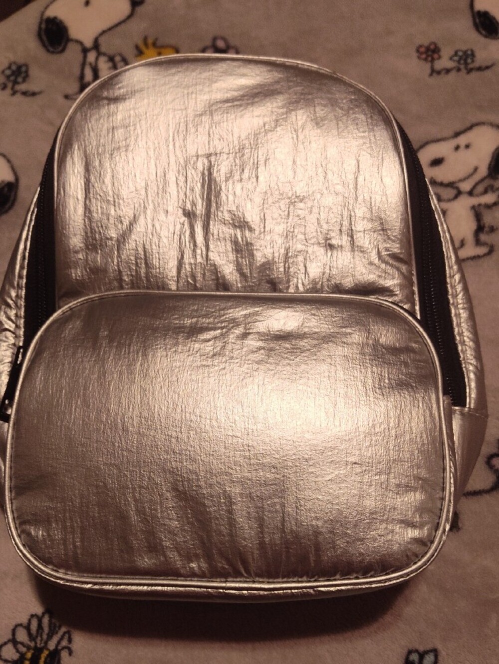 Metallic Silver Mini  Backpack - Picture 3 of 5